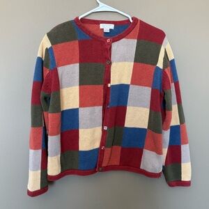 Christopher & Banks Multicolor Plaid Cardigan